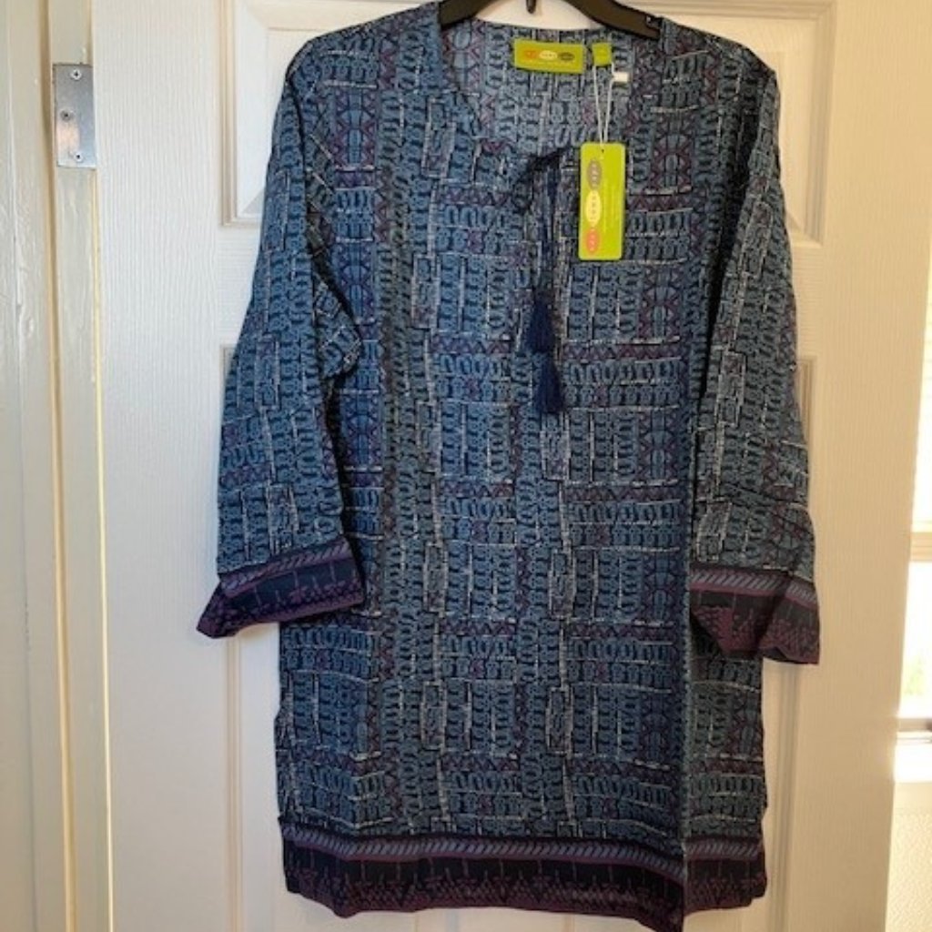 Rockflowerpaper Nisha Navy Tamsna Tunic Med Nwt